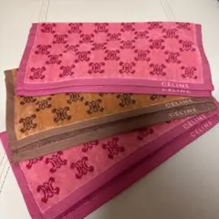 【未使用品】CELINE タオルハンカチ ミニテリー 3枚セット