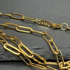 k18 18金 ペーパークリップ ネックレス 刻印 18k GP シンプル