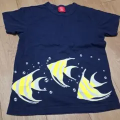 OJICO 【12A】Tシャツ ネイビー 魚柄