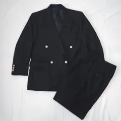 極美品 バーバリーロンドン ジャケット 紺ブレ ダブル カシミヤ 金 