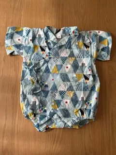 【一度着用のみ】ベビー　甚平ロンパース 80cm おにぎり柄