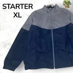 【人気】STARTER スターター ライトアウター グレー ネイビーXL 袖刺繍