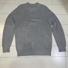 UNIQLO グレー リブ編み 長袖セーター