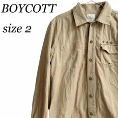 BOYCOTT ミリタリーシャツジャケット 星スタッズ ベージュ M 2のサムネイル