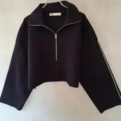 ZARA クロップド丈 ハーフジップニット 冬