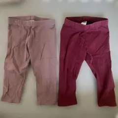 H&M ベビーレギンス 薄紫 ワインレッド 2点セットのサムネイル