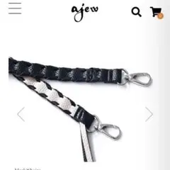 ajew エジュー スマホショルダーストラップ ブラック×ベージュ