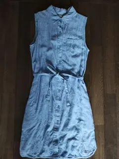 UNIQLOノースリーブシャツワンピース ライトブルー