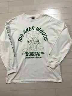 Manastash ディズニーコラボ　長袖Tシャツ ホワイト　メンズLのサムネイル