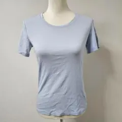 ユニクロ/UNIQLO スーピマコットン クルーネック Tシャツ【L】水色