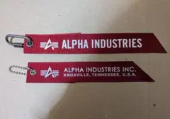 ALPHA INDUSTRIES赤タグ×２　未使用保管カラビナ付き