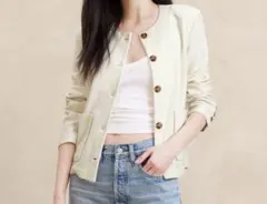 BANANA REPUBLIC ノーカラージャケット M ホワイト