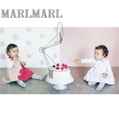 新品　マールマール　リバーシブル　お食事エプロン　ピンク　白　スカラップ　ドット