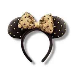 ディズニー ミニー カチューシャ ブラック ゴールド スパンコール