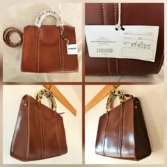 レノマ　レザー　ハンドバッグ　ショルダーバッグ　牛革　定価58000円　訳あり