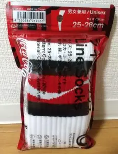 ファミマ ソックス コカコーラ 靴下 ラインソックス ホワイト 25-28㎝のサムネイル