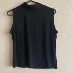 黒 ハイネック ノースリーブ トップス