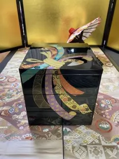 未使用】山中漆器 正倉院風蒔絵 鳳凰 重箱 三段重 おせち - メルカリ
