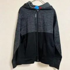 お得✨Reebok【M】ジップアップ パーカー グレー ブラック スポーツウェアのサムネイル