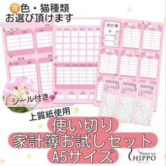 ❤️ねこ家計簿 使い切りお試しセット/Ａ5サイズ❤️