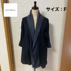 【IJIIT & Co.】七分袖カーディガン ブラック【フリーサイズ】