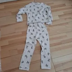 クマ柄リブ編みパジャマ 130