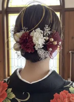 和玉2本　18点　パールリボンピックヘアアクセサリー　成人式　振袖　卒業式　袴