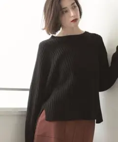 ボリュームスリーブリブニット【洗濯機洗い可】OPAQUE.CLIP
