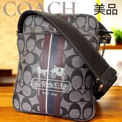 COACH ヘリテージ シグネチャー レザーショルダーバッグ　斜めがけ　PVC
