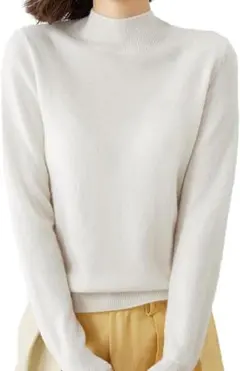 ニット トップス レディース ハイネック セーター カットソー 長袖 М