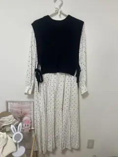 LILY BROWN ドット柄ロングワンピース