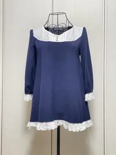 セシルマクビー チュニック カットソー CECILMcBEE ネイビー レース