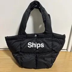 TAION SHIPS ダウン素材 ブラック ミニトートバッグ