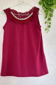 axes femme アクシーズファム ビジュー フリル タンクトップ レース