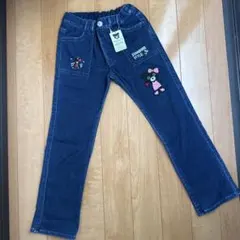 【新品タグ付】ミキハウス ダブルB 豪華ワッペンデニムパンツ 140 B子ちゃんのサムネイル