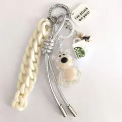じゃらじゃらキーホルダー　バッグチャーム　キーチャーム　パラコード　ベア