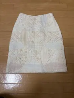 キルティング ひざ丈スカート