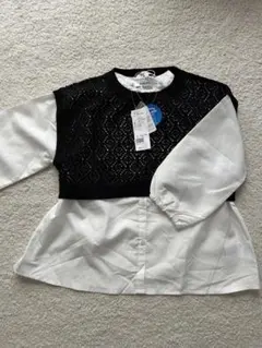 新品　グローバルワーク　120 透かしベスト　ブラウス シャツ　セットアップ