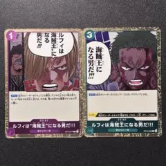 ワンピースカード ルフィは海賊王になる男だ!!! R 紫 緑