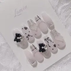 【オーダー可】ガーリー　オタク　リボン　ちゅるん　スナ系　ワンホン　韓国　量産