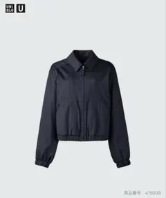 UNIQLO U ジップアップショートブルゾン ブラック M