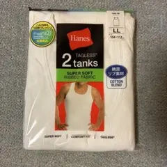 【新品2枚セット】ヘインズ コットンブレンド リブ タンクトップ XL白　夏服のサムネイル