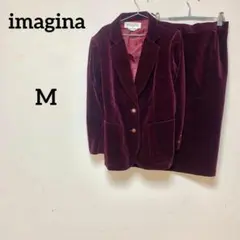 imagina ベロア セットアップ スーツ ジャケット スカート ボルドー