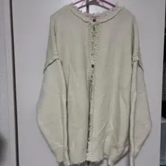 2way ホワイトアイボリー ダメージニットカーディガン