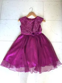 キッズドレス [パープル 紫] サイズ6（日本サイズ110-120） 発表会