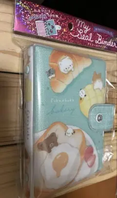 シール帳　マイシールバインダー　シマエナガ　パン　キラキラグリッター