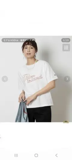 新品☆Champion プリントロゴ Tシャツ Sサイズ ホワイト