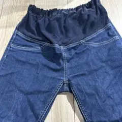 ダークブルー マタニティパンツ スリムフィット