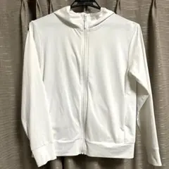 ユニクロ　エアリズム　ＵＶカットメッシュパーカー　150　キッズ　ホワイト