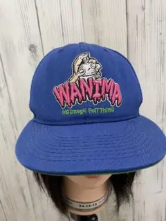 WANIMA ×LEFLAH 刺繍ロゴ キャップ 青